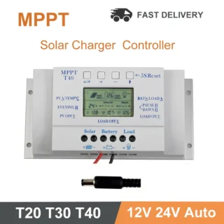 Saderīgs ar MPPT saules kontrollera regulatoru 20A 30A 40A 12V/24V