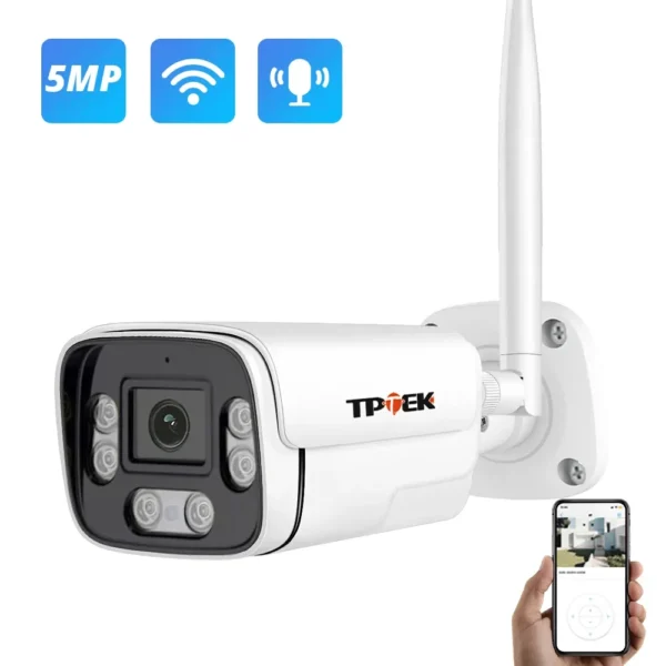 Wifi outdoor security camera 5mp 3. 6mm tptek camhi app emailing photos