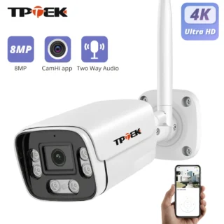 Āra drošības kamera 8MP 5MP 3,6mm TPTEK CamHi aplikācija fotogrāfiju sūtīšana pa e-pastu