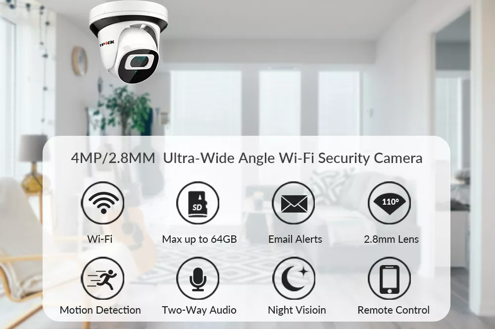 Wifi indoor ceiling camera e-mail photo video tptek with camhi free app € 49,55