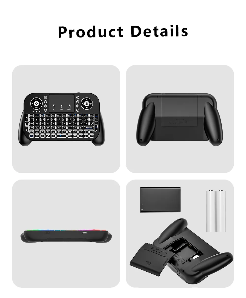 Mini wireless keyboard touchpad for phone tv-box tablet with usb-receiver, bluetooth and backlight € 17,08