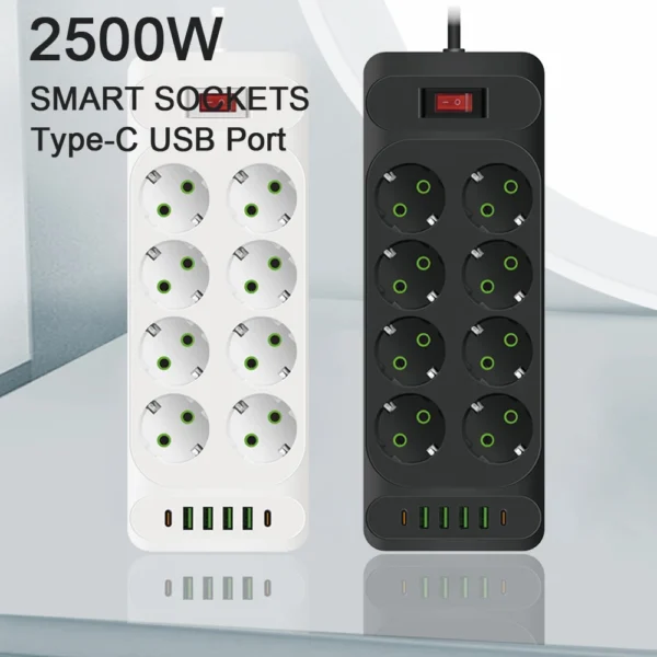 Eu 220v usb-c divider extension cord 2m smart usb surge protector € 24,12