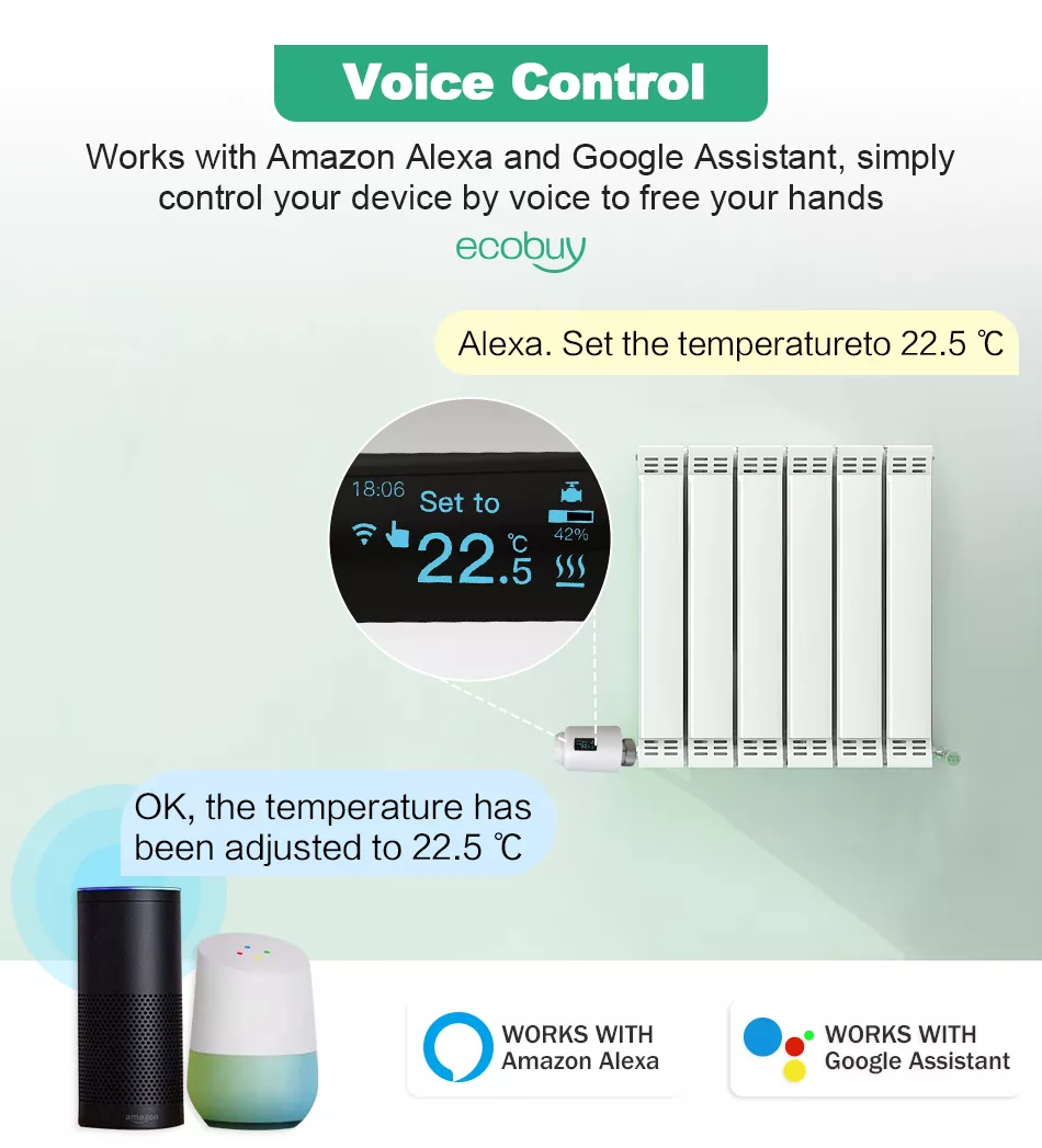 Tuya wifi trv radiator valve actuator heating temperature controller € 66,02
