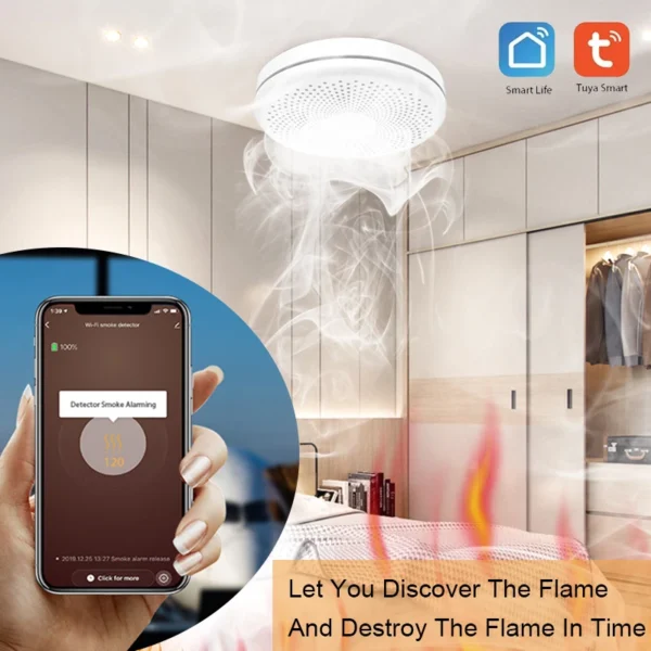 2 in 1 wifi smoke co alarm detector sensor with smart life app € 41,27