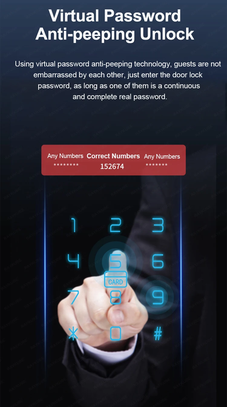 Raykube l1 smart golden door lock for fingerprint password key tuya app € 164,49