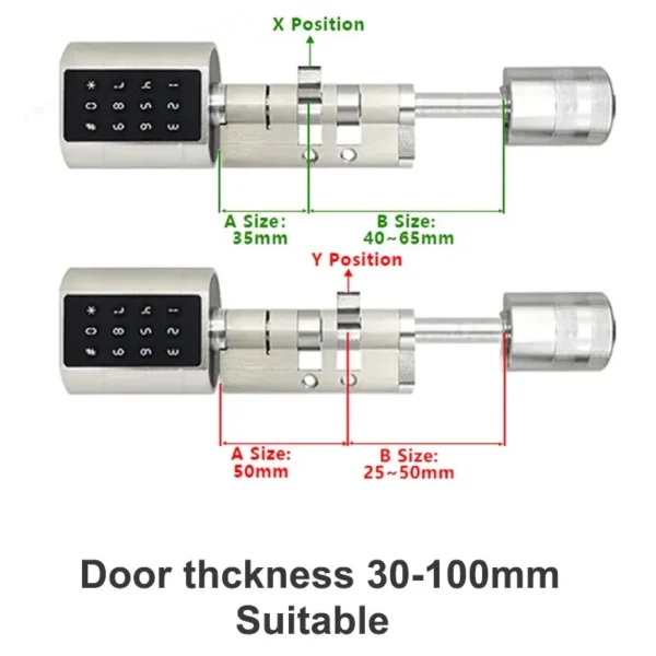 Tuya wifi smart door lock cylinder with fingerprint password bluetooth key lvd-11 € 103,33