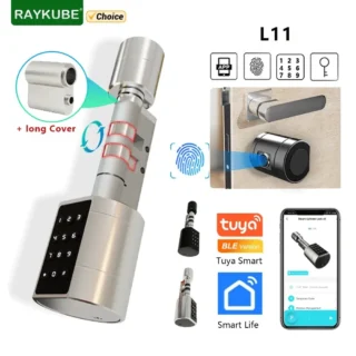 Tuya wifi smart door lock cylinder with fingerprint password bluetooth key LVD-11
