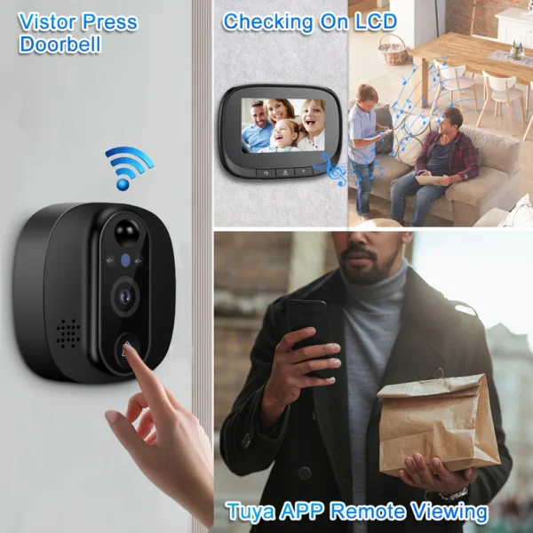Smart wifi doorbell camera with indoor display and motion sensor € 112,79