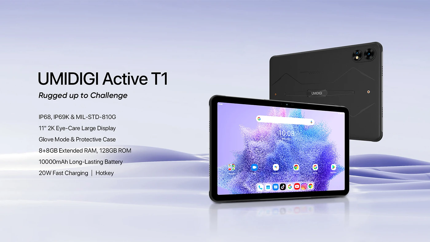 Umidigi active t1 rugged waterproof tablet 11'' ai face unlock 10000mah € 286,74