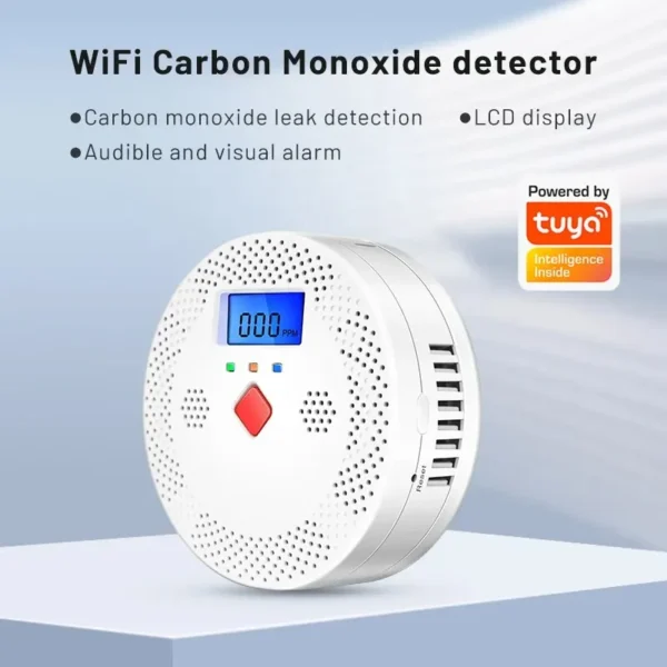 Tuya wifi carbon monoxide detector alarm 85db co poisoning siren € 23,77