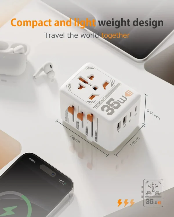 Tessan 35w universal travel adapter for world travel and hotels € 37,82