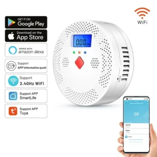 TLL* Tuya WiFi Smart Carbon Monoxide Detector with Alarm and Digital Display