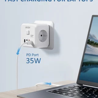 PD fast charger travel adapter EU socket divider switch usb QC non-blocking 7-in-1 cube