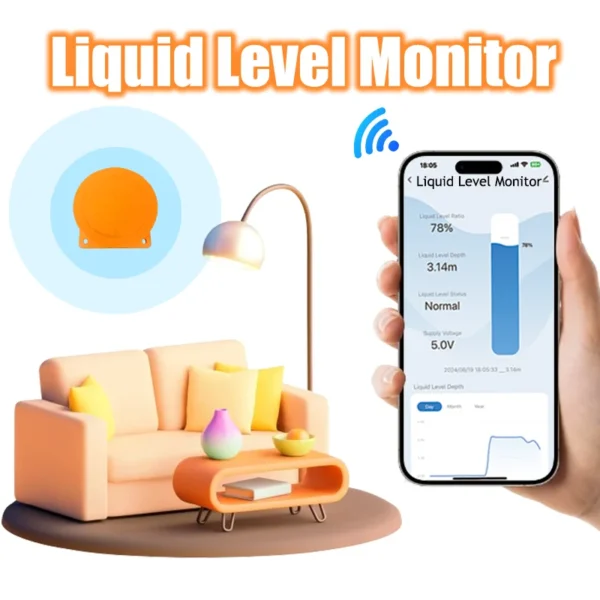 Tuya wifi water level sensor - high accuracy wifi remote ultrasonic oil and water tank level meter - image 4