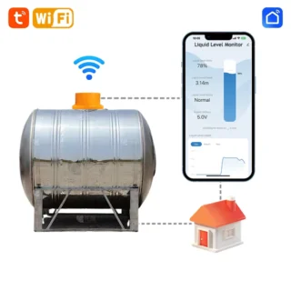 Tuya Wifi Water Level Sensor - High Accuracy WIFI Remote Ultrasonic Oil and Water Tank Level Meter