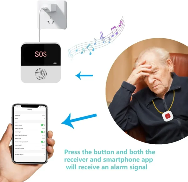 Elderly sos call button emergency medical alert system for seniors and patients at home - wifi smart pager — изображение 5