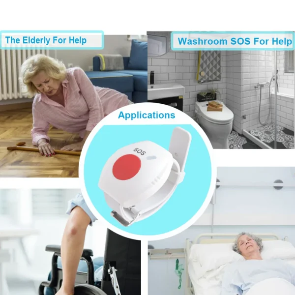 Elderly sos call button emergency medical alert system for seniors and patients at home - wifi smart pager - image 2