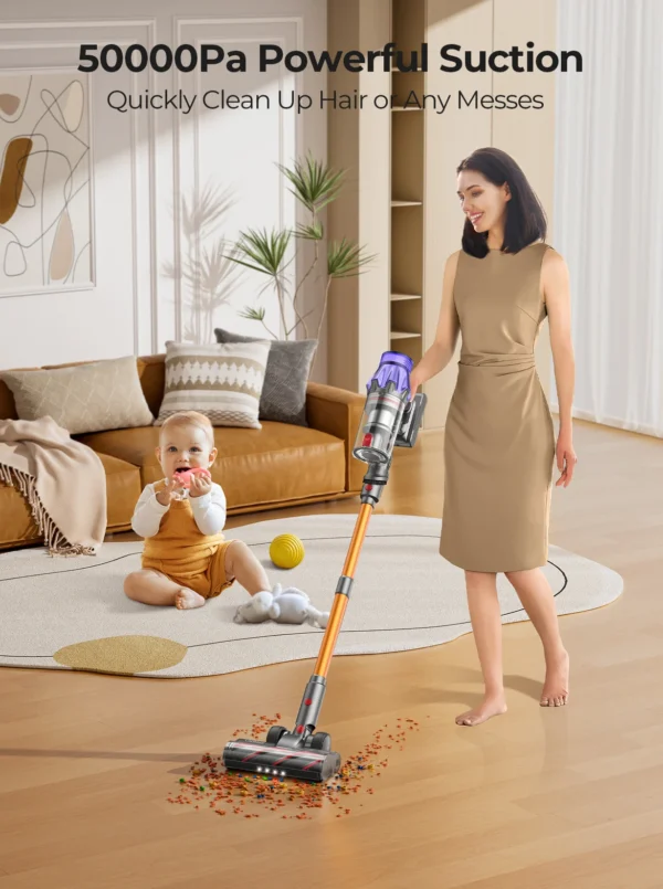 Cordless vacuum cleaner 500w 50kpa suction power handheld smart home - image 2