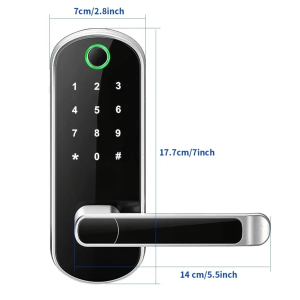 Smart door lock fingerprint ttlock app keyless wifi nfc ip67 b05 — изображение 2